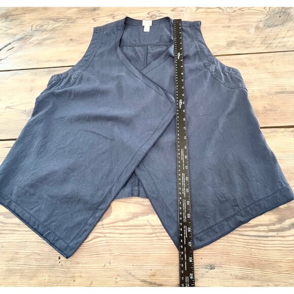 Chicos Asymmetrical Hem Vest Womens 2 Blue 100% Lyocell - Picture 8 of 8